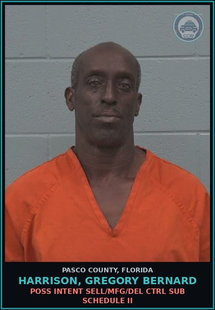 CCW arrest card for HARRISON, GREGORY BERNARD in Pasco County: SELL Fent/Fent ANALOGUES