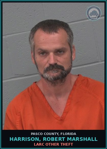 CCW arrest card for HARRISON, ROBERT MARSHALL in Pasco County: LARC OTHER THEFT