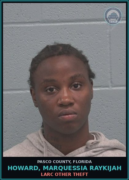 CCW arrest card for HOWARD, MARQUESSIA RAYKIJAH in Pasco County: LARC OTHER THEFT