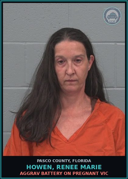 CCW arrest card for HOWEN, RENEE MARIE in Pasco County: AGGRAV BATTERY ON PREGNANT VICTIM
