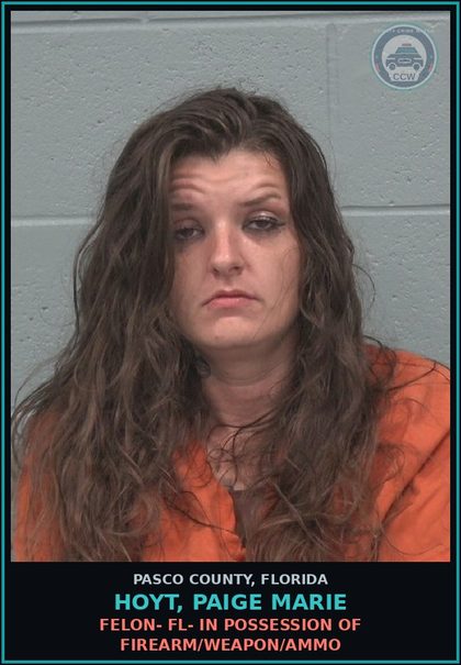 CCW arrest card for HOYT, PAIGE MARIE in Pasco County: TRAFFIC Fent/Fent ANALOGUES 4 GRAMS+