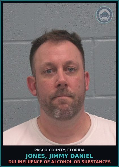CCW arrest card for JONES, JIMMY DANIEL in Pasco County: DUI INFLUENCE OF ALCOHOL OR DRUGS