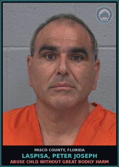 CCW arrest card for LASPISA, PETER JOSEPH in Pasco County: ABUSE chld WITHOUT GREAT BODILY HARM