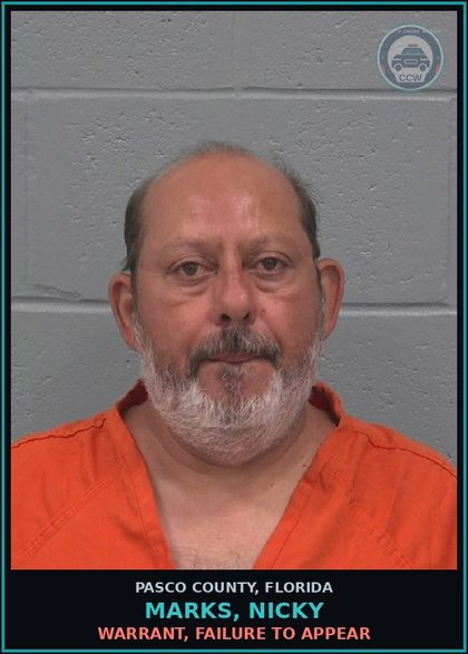 CCW arrest card for MARKS, NICKY in Pasco County: WARRANT, FAILURE TO APPEAR