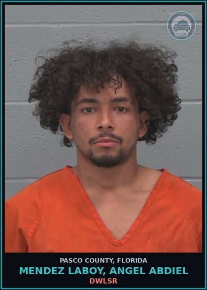 CCW arrest card for MENDEZ LABOY, ANGEL ABDIEL in Pasco County: DWLSR