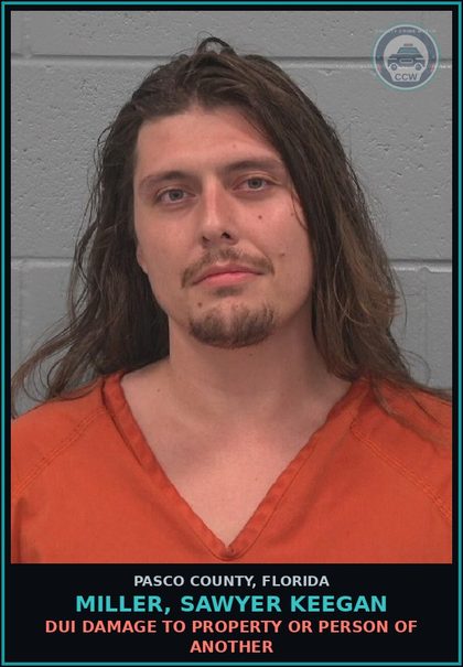 CCW arrest card for MILLER, SAWYER KEEGAN in Pasco County: DUI DAMAGE TO PROPERTY OR PERSON OF ANOTHER