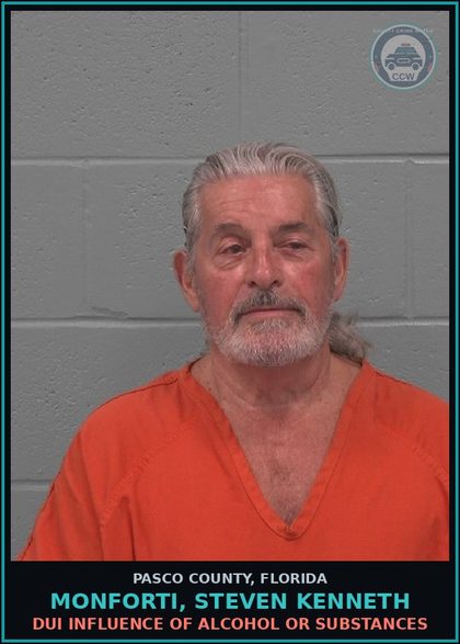 CCW arrest card for MONFORTI, STEVEN KENNETH in Pasco County: POSSESS 20 GRAMS OR LESS