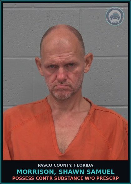 CCW arrest card for MORRISON, SHAWN SAMUEL in Pasco County: POSSESS contr substance W/O PRESCRIPTION