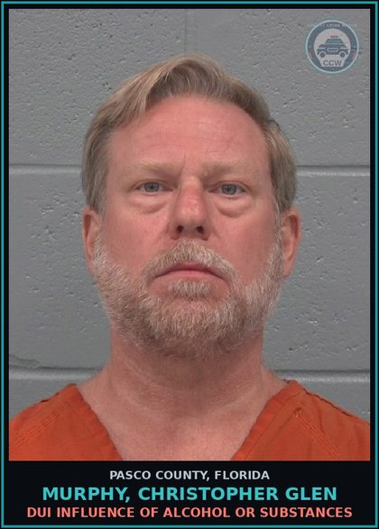 CCW arrest card for MURPHY, CHRISTOPHER GLEN in Pasco County: DUI INFLUENCE OF ALCOHOL OR DRUGS