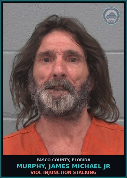 CCW arrest card for MURPHY, JAMES MICHAEL JR in Pasco County: VIOL INJUNCTION STALKING