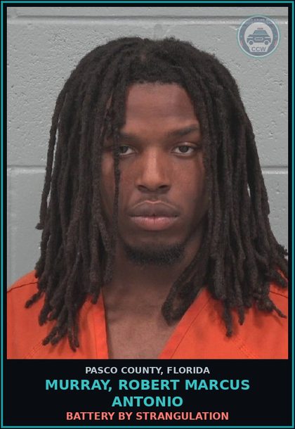 CCW arrest card for MURRAY, ROBERT MARCUS ANTONIO in Pasco County: BATTERY BY STRANGULATION