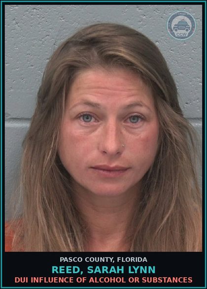 CCW arrest card for REED, SARAH LYNN in Pasco County: DUI INFLUENCE OF ALCOHOL OR DRUGS