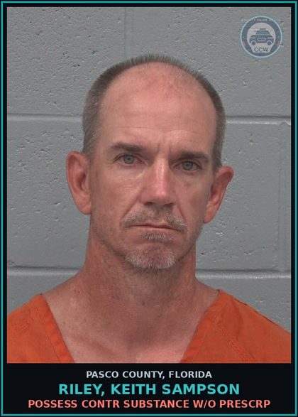 CCW arrest card for RILEY, KEITH SAMPSON in Pasco County: POSSESS contr substance W/O PRESCRIPTION