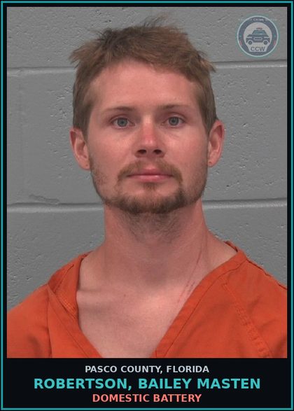 CCW arrest card for ROBERTSON, BAILEY MASTEN in Pasco County: DOMESTIC BATTERY