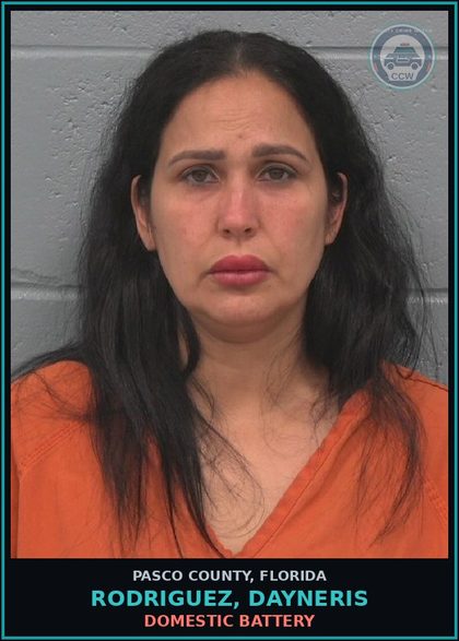 CCW arrest card for RODRIGUEZ, DAYNERIS in Pasco County: DOMESTIC BATTERY