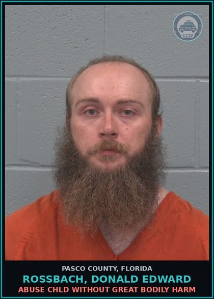 CCW arrest card for ROSSBACH, DONALD EDWARD in Pasco County: ABUSE chld WITHOUT GREAT BODILY HARM