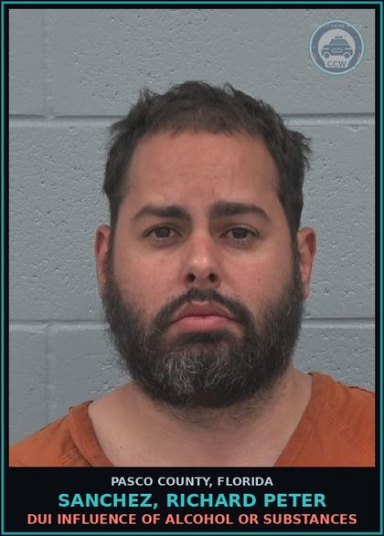 CCW arrest card for SANCHEZ, RICHARD PETER in Pasco County: DUI INFLUENCE OF ALCOHOL OR DRUGS