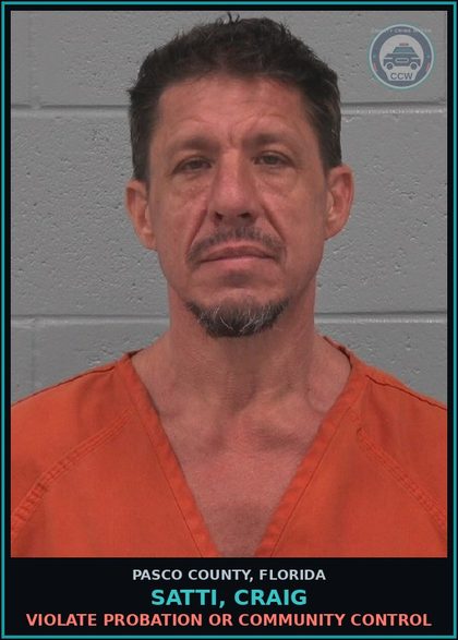 CCW arrest card for SATTI, CRAIG in Pasco County: VIOLATE PROBATION OR COMMUNITY CONTROL