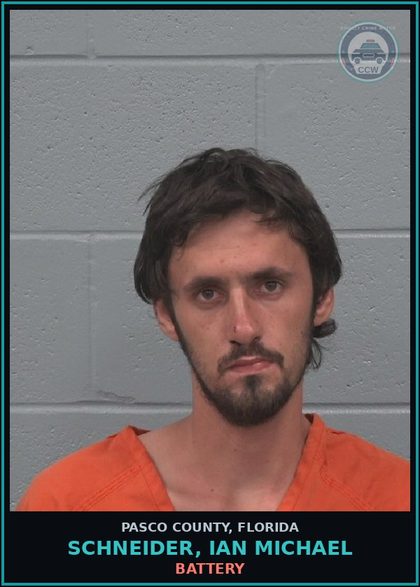 CCW arrest card for SCHNEIDER, IAN MICHAEL in Pasco County: BATTERY