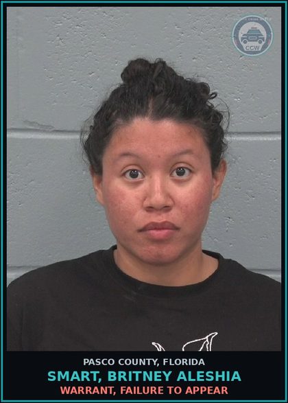 CCW arrest card for SMART, BRITNEY ALESHIA in Pasco County: WARRANT, FAILURE TO APPEAR