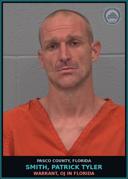 CCW arrest card for SMITH, PATRICK TYLER in Pasco County: WARRANT, OJ IN FLORIDA