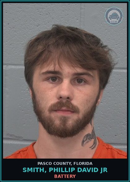 CCW arrest card for SMITH, PHILLIP DAVID JR in Pasco County: BATTERY