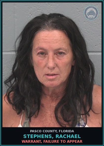 CCW arrest card for STEPHENS, RACHAEL in Pasco County: WARRANT, FAILURE TO APPEAR