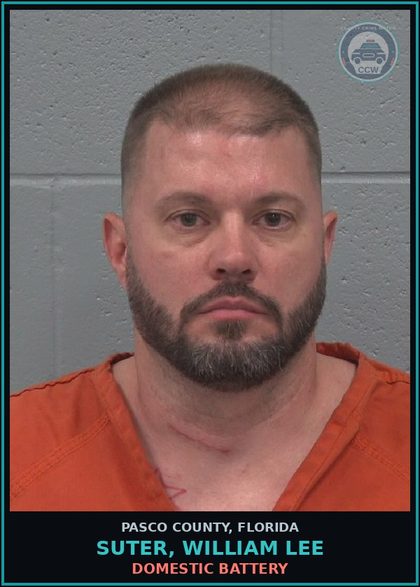 CCW arrest card for SUTER, WILLIAM LEE in Pasco County: DOMESTIC BATTERY