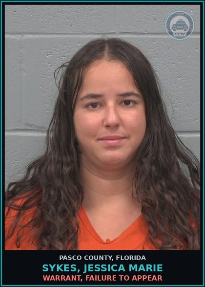 CCW arrest card for SYKES, JESSICA MARIE in Pasco County: WARRANT, FAILURE TO APPEAR