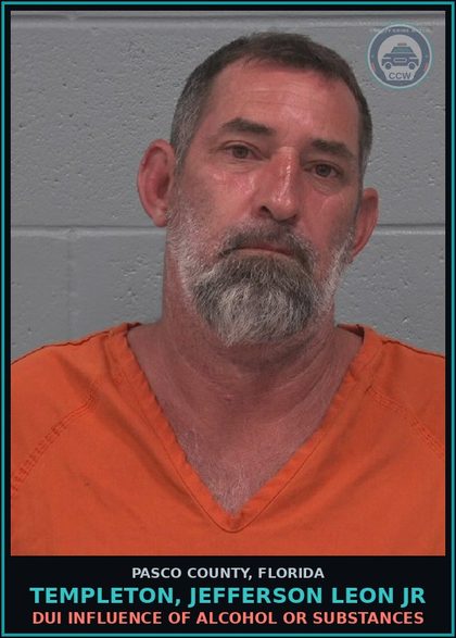 CCW arrest card for TEMPLETON, JEFFERSON LEON JR in Pasco County: DUI INFLUENCE OF ALCOHOL OR DRUGS