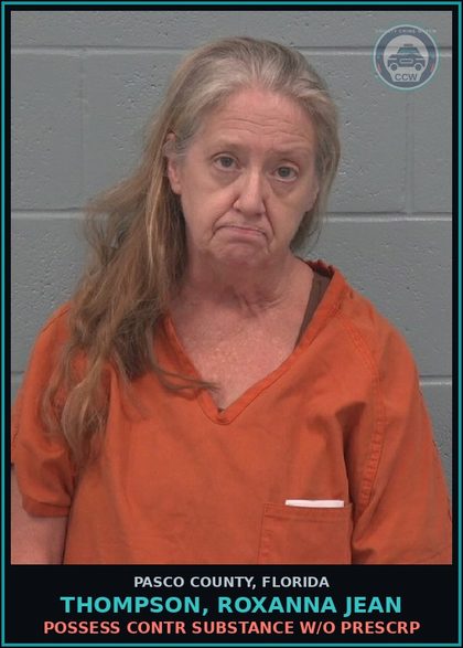 CCW arrest card for THOMPSON, ROXANNA JEAN in Pasco County: POSSESS contr substance W/O PRESCRIPTION