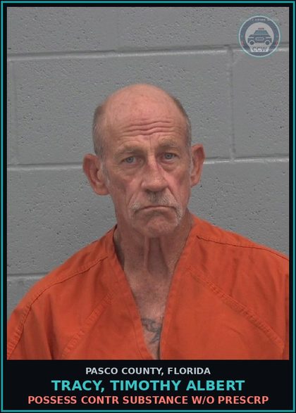CCW arrest card for TRACY, TIMOTHY ALBERT in Pasco County: POSSESS contr substance W/O PRESCRIPTION