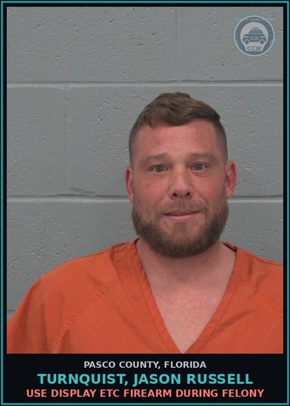 CCW arrest card for TURNQUIST, JASON RUSSELL in Pasco County: POSSESS contr substance W/O PRESCRIPTION