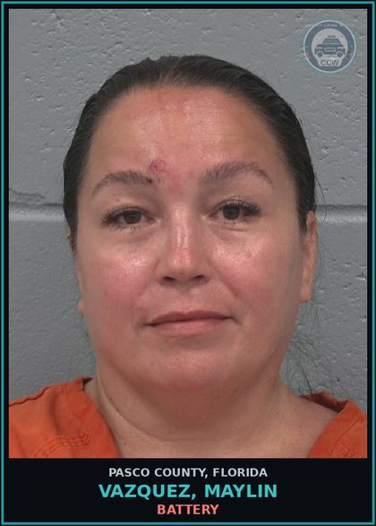 CCW arrest card for VAZQUEZ, MAYLIN in Pasco County: BATTERY