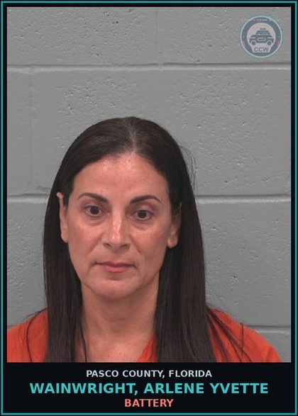 CCW arrest card for WAINWRIGHT, ARLENE YVETTE in Pasco County: BATTERY