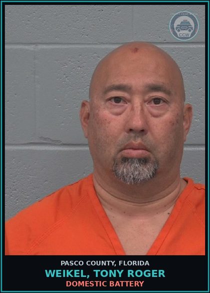 CCW arrest card for WEIKEL, TONY ROGER in Pasco County: DOMESTIC BATTERY