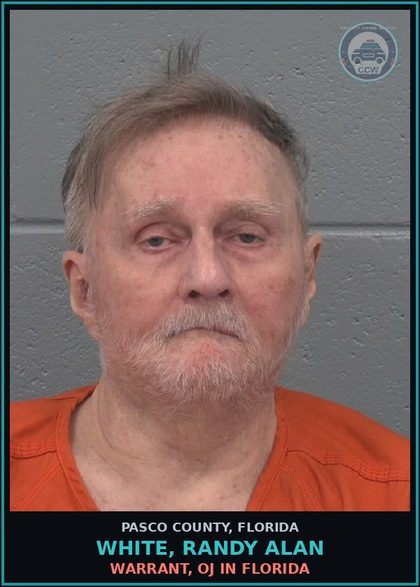 CCW arrest card for WHITE, RANDY ALAN in Pasco County: WARRANT, OJ IN FLORIDA