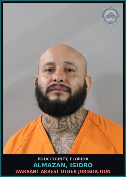 CCW arrest card for ALMAZAN, ISIDRO in Polk County: Warrant Arrest Other Jurisdiction