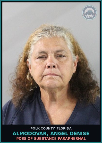 CCW arrest card for ALMODOVAR, ANGEL DENISE in Polk County: TAMPERING WITH PHYSICAL EVIDENCE