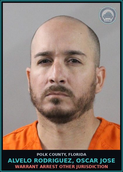 CCW arrest card for ALVELO RODRIGUEZ, OSCAR JOSE in Polk County: Warrant Arrest Other Jurisdiction