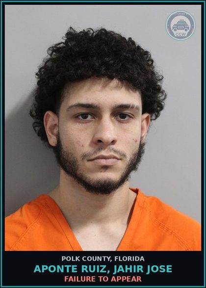 CCW arrest card for APONTE RUIZ, JAHIR JOSE in Polk County: FAILURE TO APPEAR