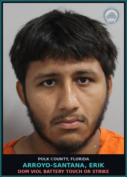 CCW arrest card for ARROYO-SANTANA, ERIK in Polk County: Viol of Probation Community Contro