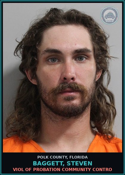 CCW arrest card for BAGGETT, STEVEN in Polk County: Viol of Probation Community Contro