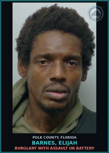 CCW arrest card for BARNES, ELIJAH in Polk County: Burglary with Assault or Battery