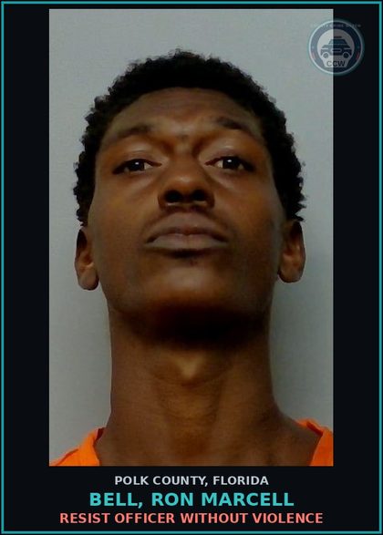 CCW arrest card for BELL, RON MARCELL in Polk County: Resist Officer without Violence