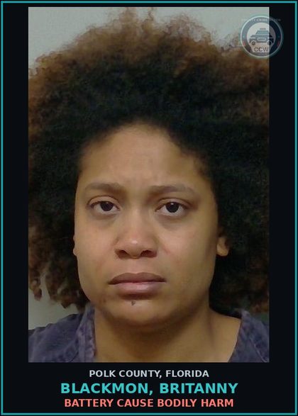 CCW arrest card for BLACKMON, BRITANNY in Polk County: Battery Cause Bodily Harm