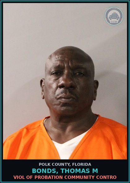 CCW arrest card for BONDS, THOMAS M in Polk County: Viol of Probation Community Contro