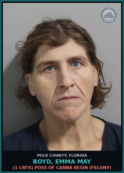 CCW arrest card for BOYD, EMMA MAY in Polk County: Resist Officer without Violence