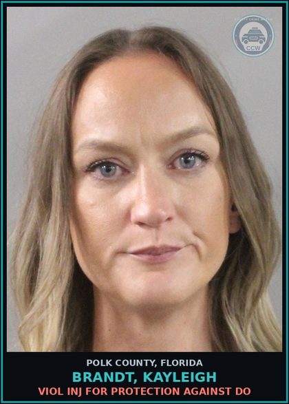 CCW arrest card for BRANDT, KAYLEIGH in Polk County: Viol Inj for Protection against Do
