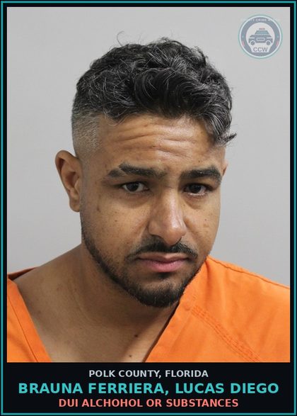 CCW arrest card for BRAUNA FERRIERA, LUCAS DIEGO in Polk County: DUI Alchohol or Drugs